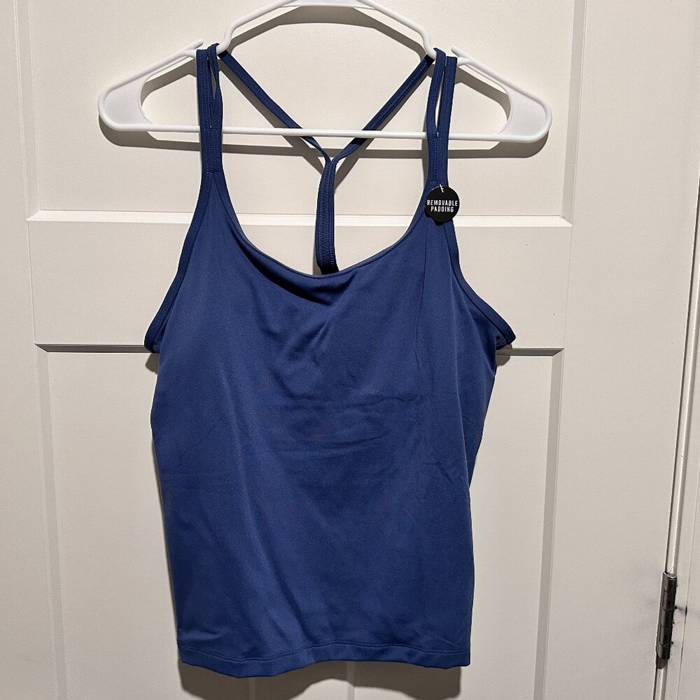 NWT Victoria's Secret PINK Buttery Soft Blue Bra Cami Top Padded Size Large